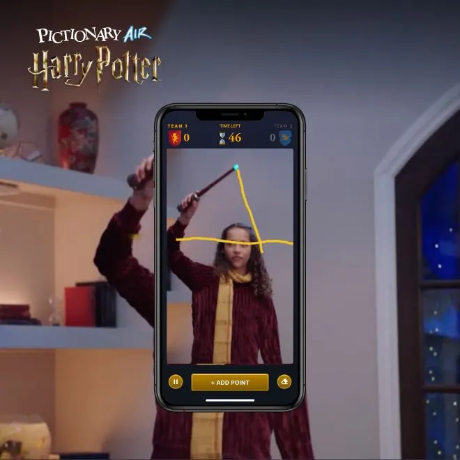 Pictionary Air Harry Potter edition gameplay through the companion app