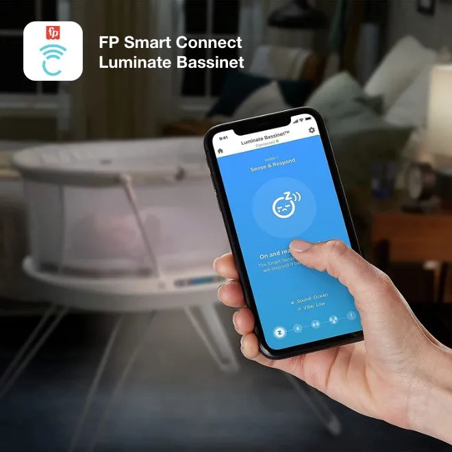 Fisher-Price Smart Connect app controlling the Luminate Bassinet